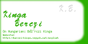 kinga berczi business card